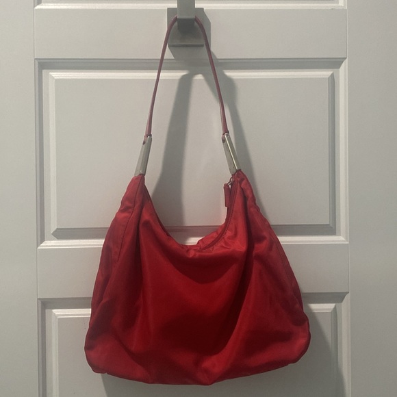 PRADA RED HOBO SHOULDER BAG - Picture 4 of 10
